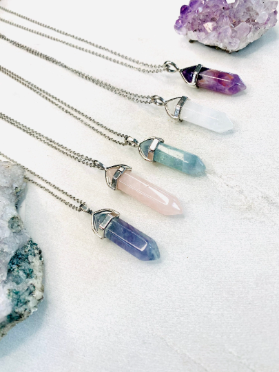 Crystal Point Pendant Necklace