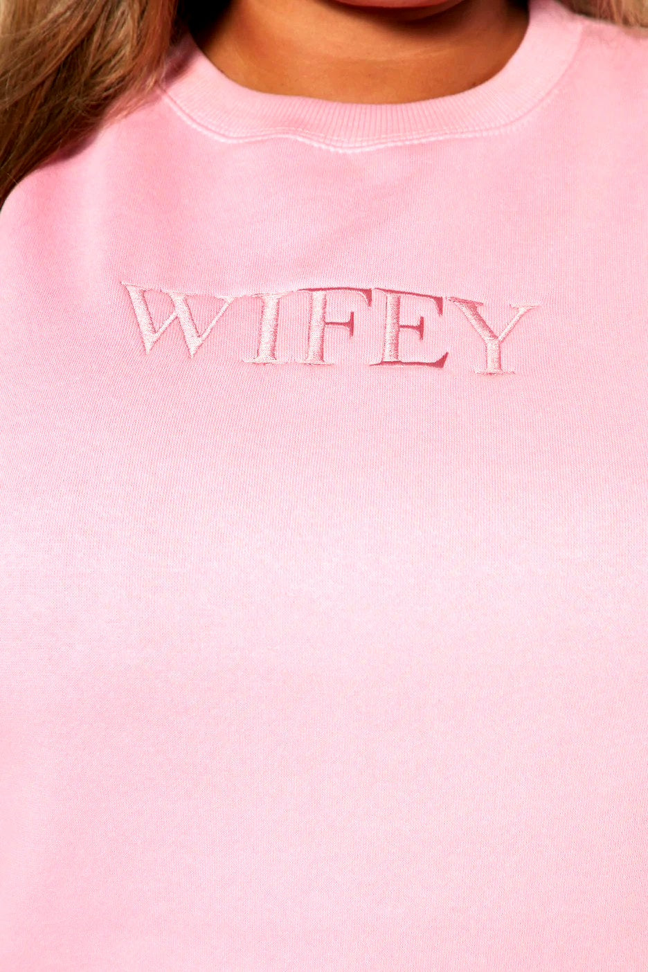 Wifey Pink Crewneck Sweatshirt
