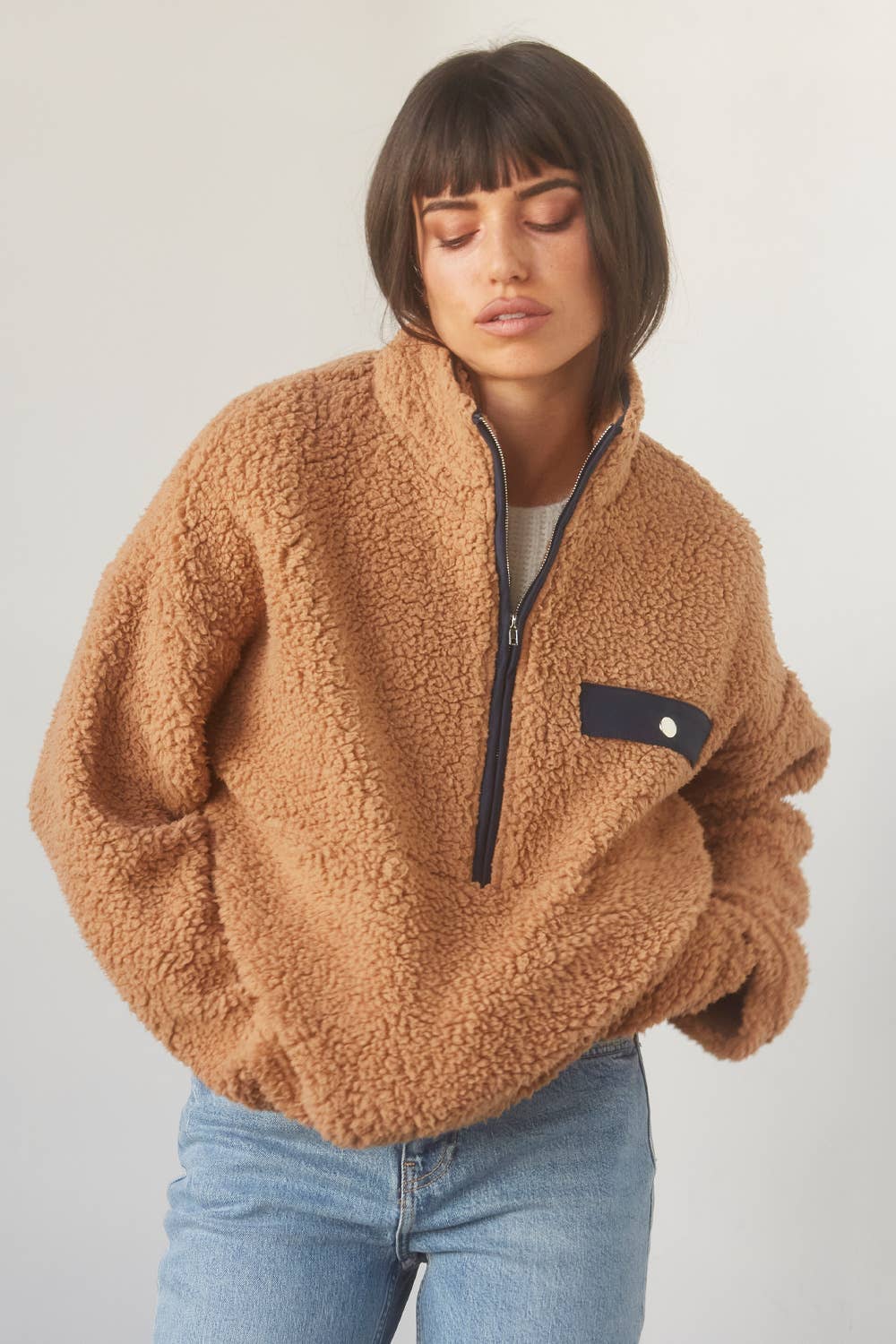 Wifey Mocha Pull Up Jacket