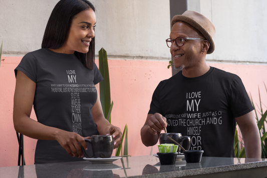 Husbands Love Your Wife - I Love My Wife Cross T-shirt