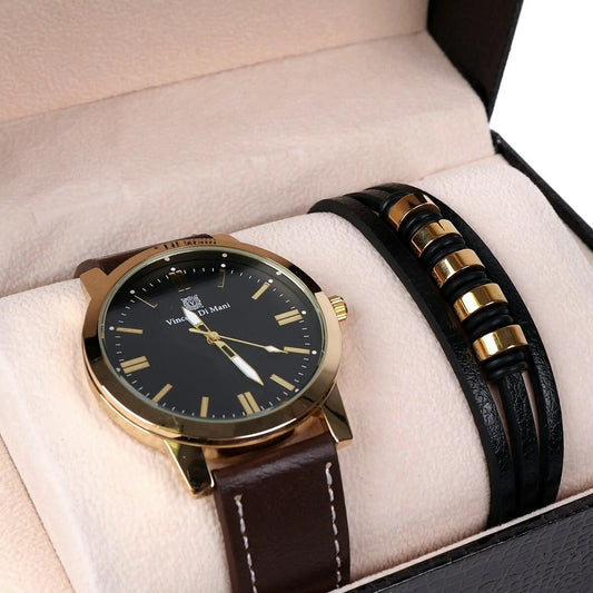 Men's Watch & Bracelet Gift Set